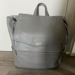 Freshly Picked Gray Leather Backpack Diaperbag